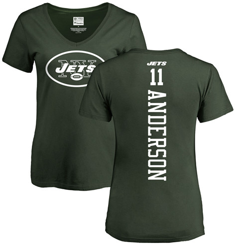 New York Jets Green Women Robby Anderson Backer NFL Football #11 T Shirt->women nfl jersey->Women Jersey